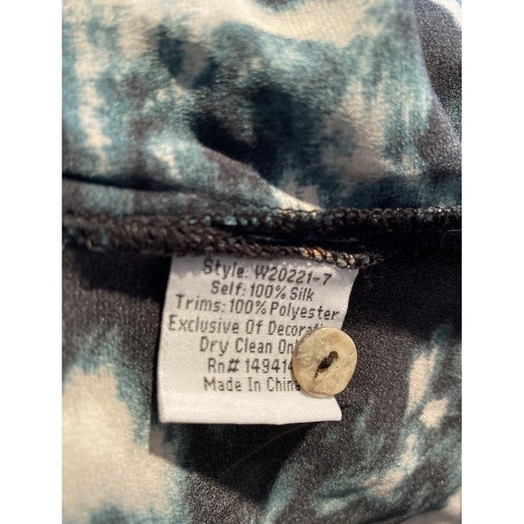 Johnny Was Shadow Voyager Tunic Top Womens Size XL Oversized 100% Silk Button Up - Picture 13 of 13